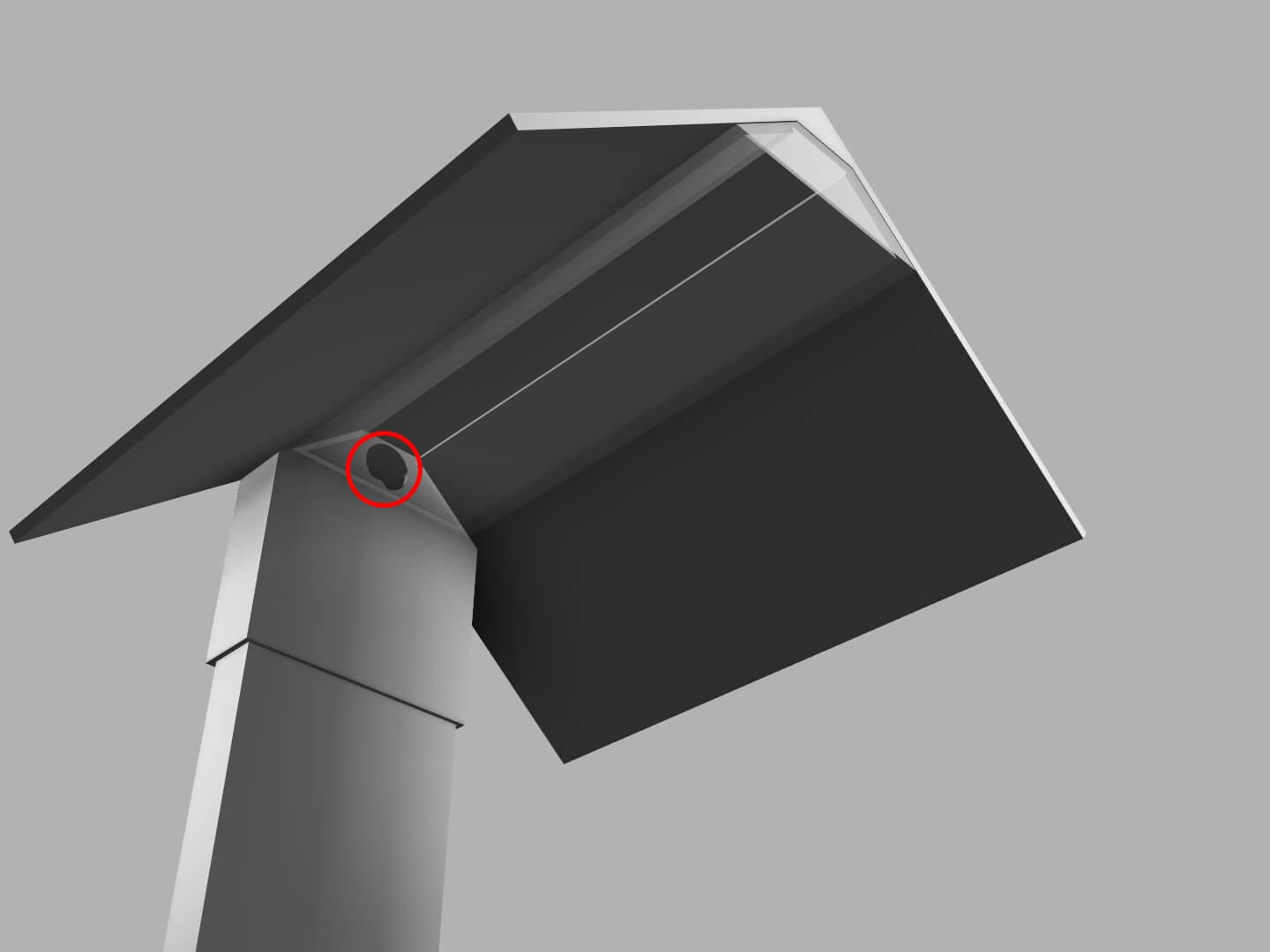 Plant Incubator - Versione Base - Dettaglio foro tetto